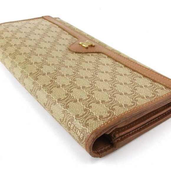 Celine long wallet macadam beige PVC x leather Authentic - Picture 1 of 9
